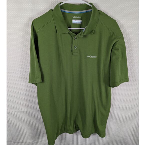 Columbia Omni-Wick Polo Shirt Mens Large Green Performance Golf Outdoor - Picture 1 of 4